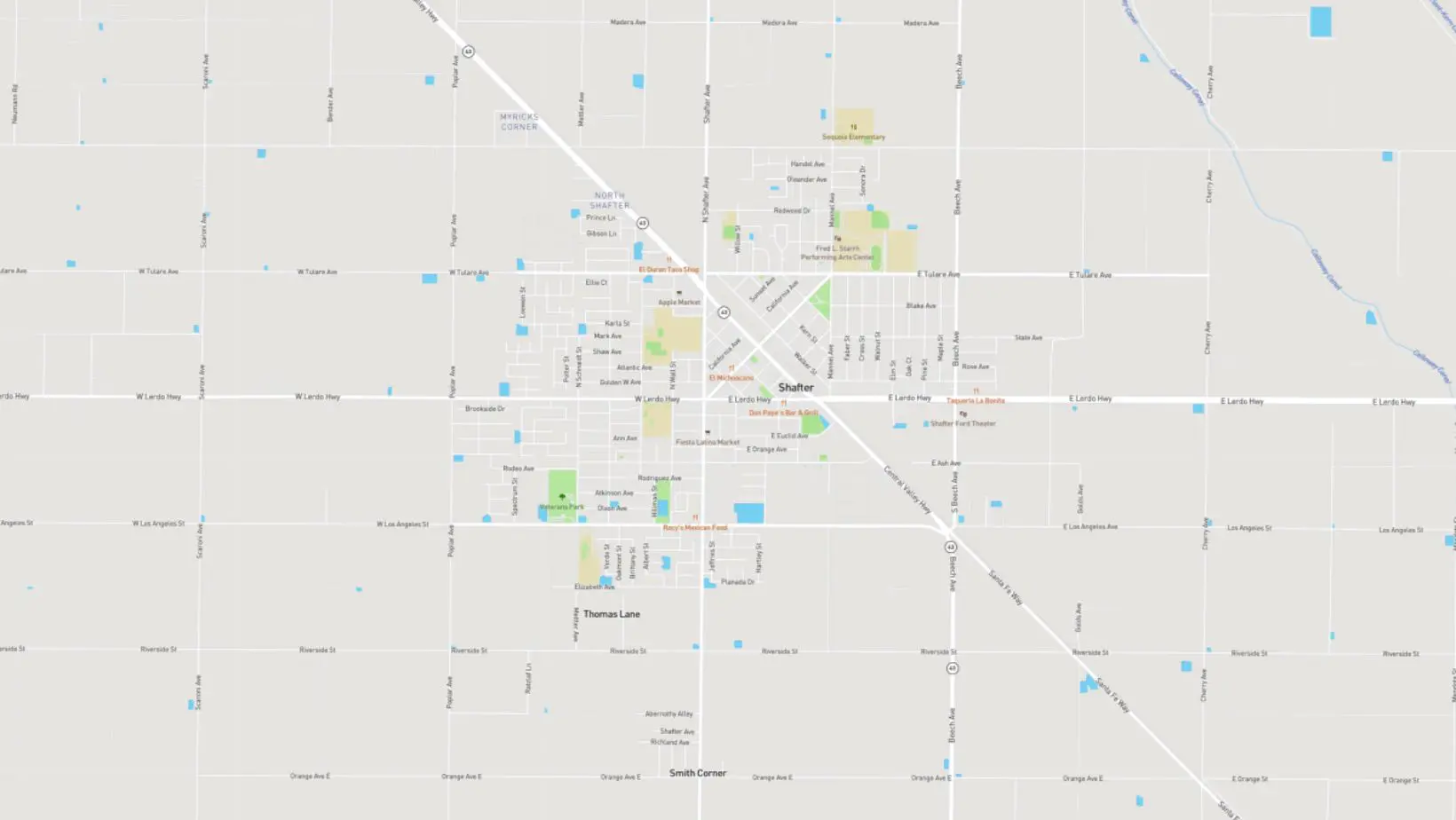 Map of Shafter